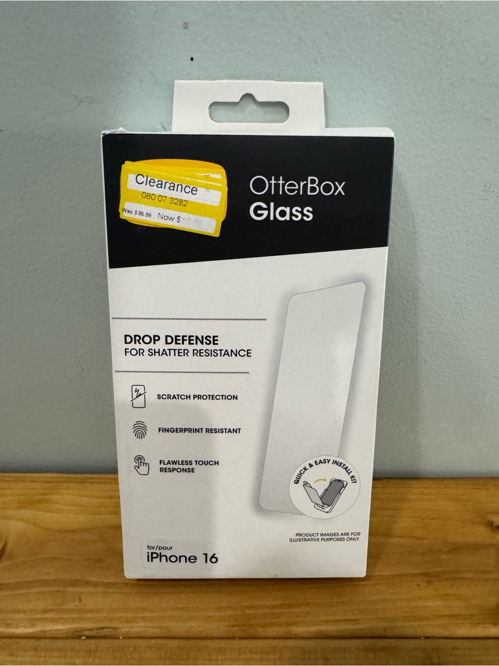 OtterBox Glass Screen Protector for iPhone 16 - clear